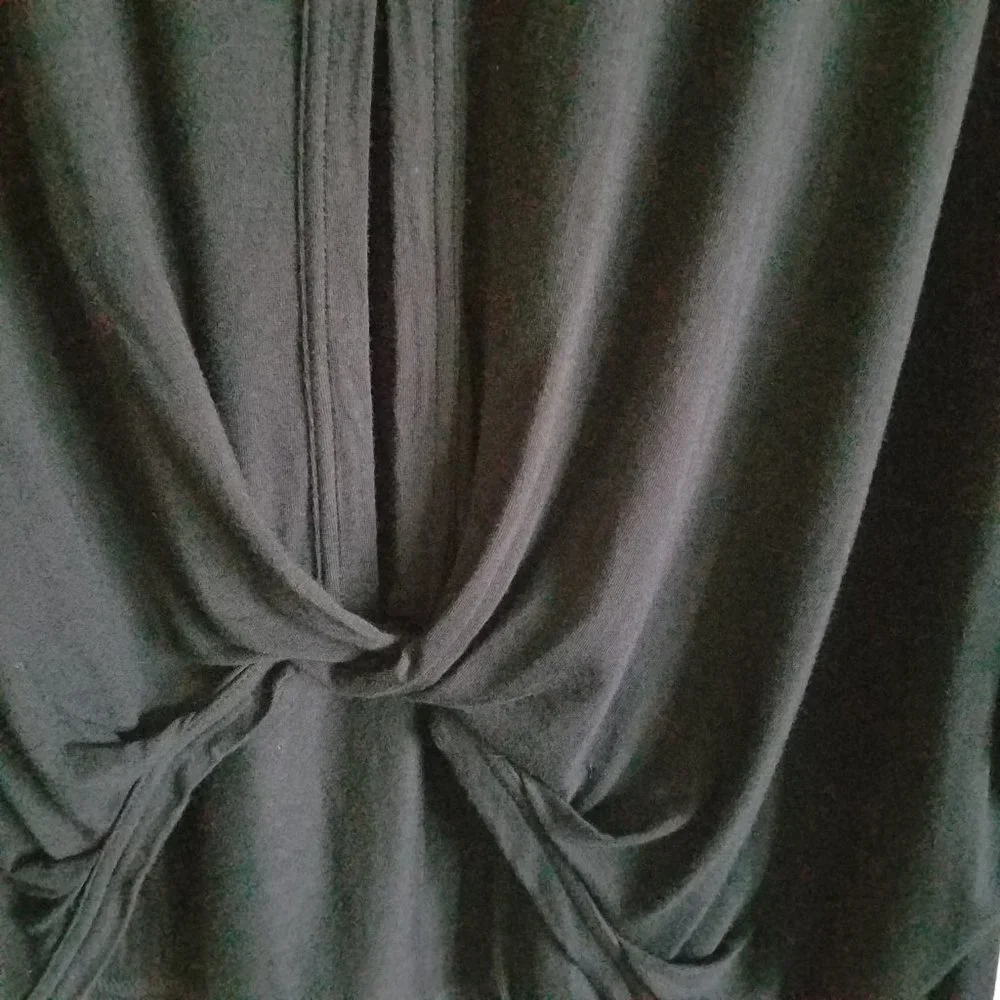Free People Keepin On Black Twist Front Top Size M Tie Sleeves Peek‎ A Boo